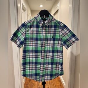 Ralph Lauren Green and Blue Plaid Boys Shirt